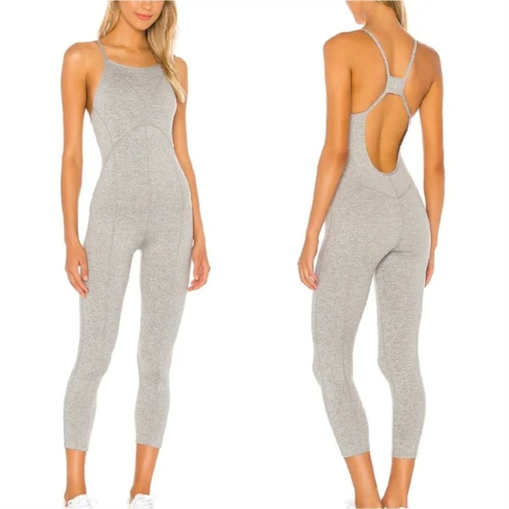 Free People FP Movement Gray Side to Side Performance Leotard Jumpsuit